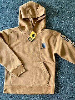 Carhartt kidsCarhartt Brown Crewneck Hoodie with Logo